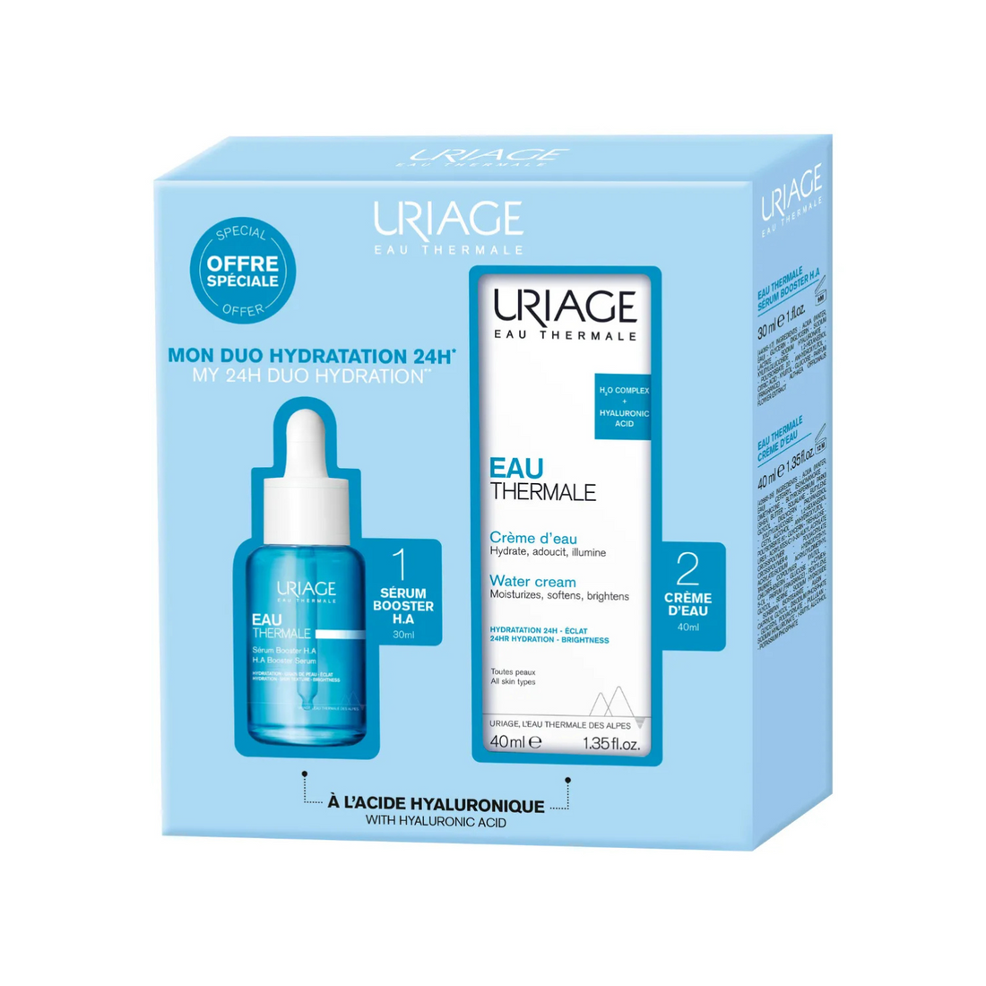 Pack Uriage Eau Thermale Hidratante - Serum Booster H.A + Crema de Agua